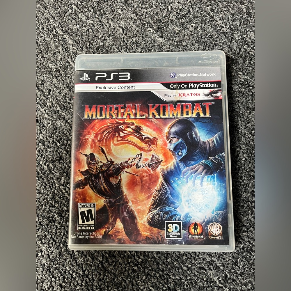 Mortal Kombat Sony Playstation 3 W Kratos 3D Compatible W Manual TESTED=WORKING